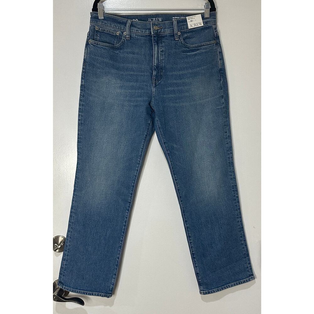 J. Crew Nipped Straight High Rise Jeans Semi-Stretch Charlotte Wash Size 30 NWT - Picture 2 of 16